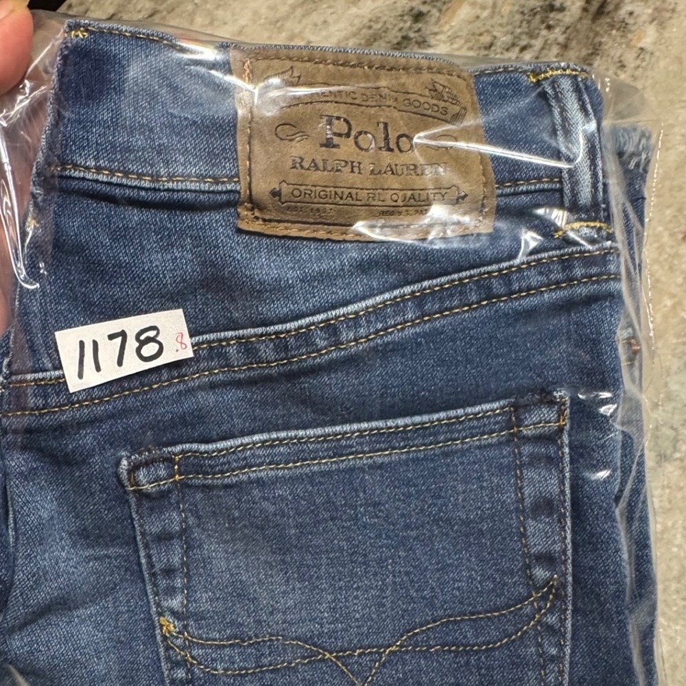 Polo Ralph Lauren Denim Shorts Kids Size 12 Blue Raw Hem Classic Preppy Casual - Picture 14 of 14